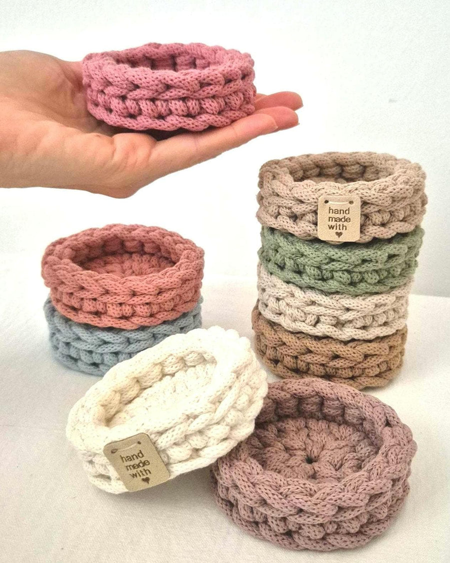 Mini-Häkelschale aus Baumwollkordel, 8,5 cm