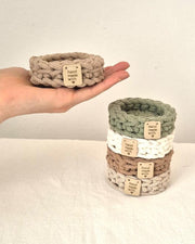 Mini-Häkelschale aus Baumwollkordel, 8,5 cm