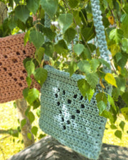 Herz-Häkel-Umhängetasche aus Baumwollkordel, Mini oder Maxi