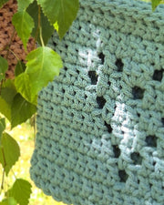 Herz-Häkel-Umhängetasche aus Baumwollkordel, Mini oder Maxi